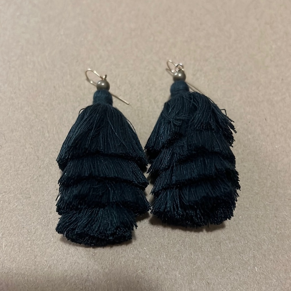 Black Tassel Earrings